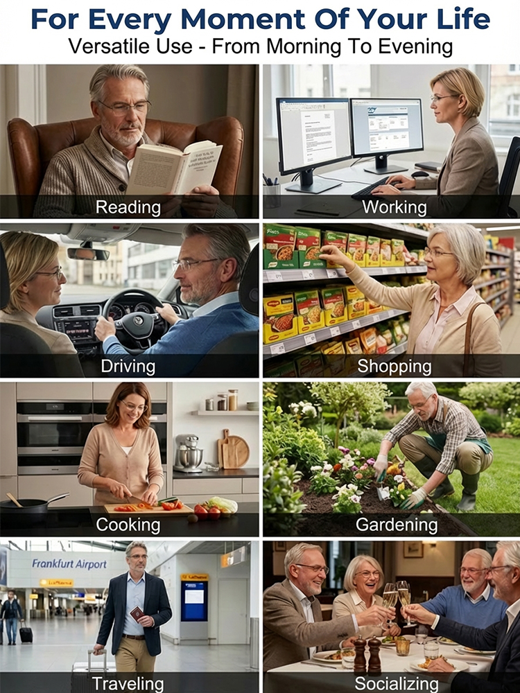 ✨Instant vision upgrade for the price of a few burgers! These high-end German boutique readers feature smart auto-focus and blue-light protection. They adjust to YOU automatically. No prescription needed—ready to wear!✨