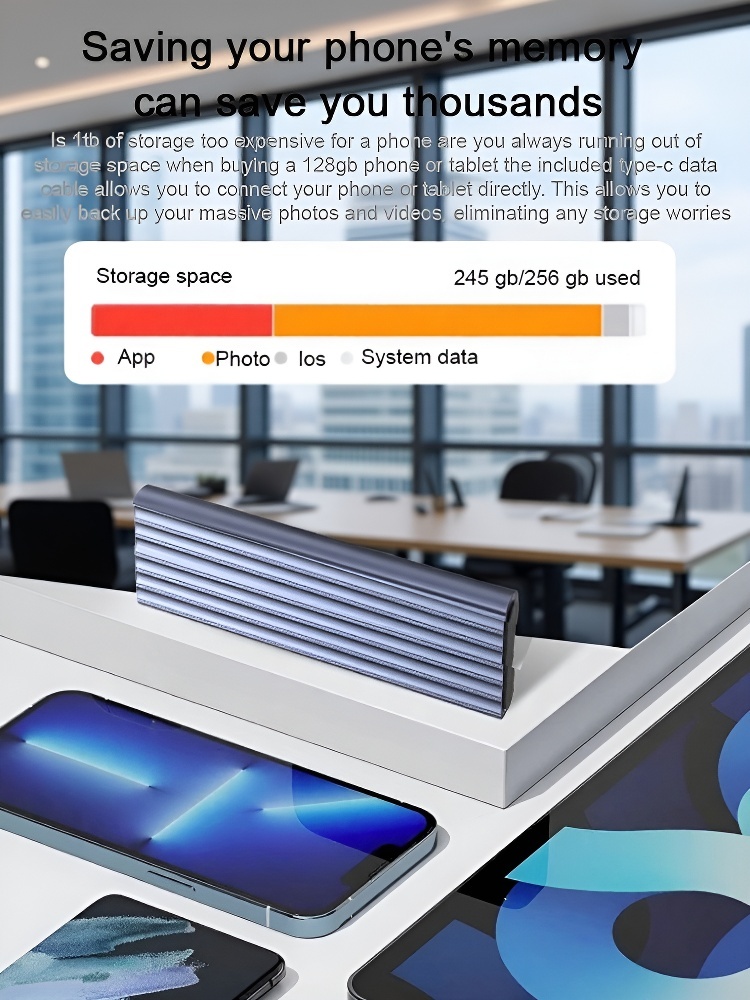 16TB Type-C Portable SSD: Universal for All Devices, 1GB/s Read Speed, Stable Storage Without Lag