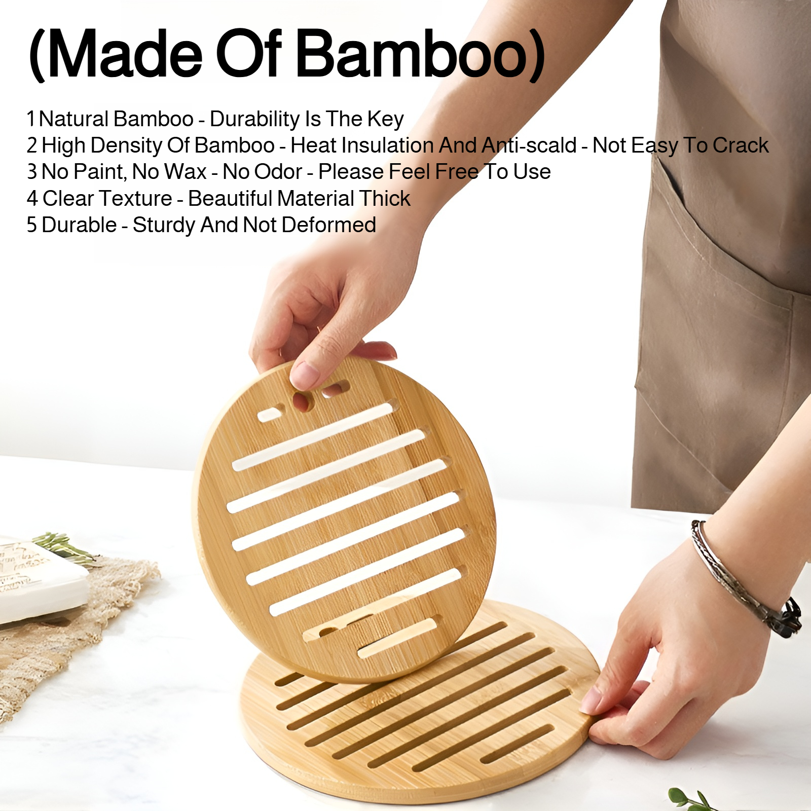 Insulation mat table mat pot bottom high temperature resistant bamboo mat home dining mat heat-resis