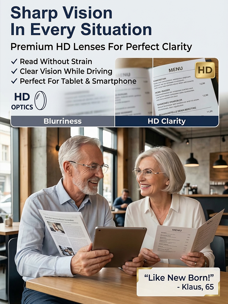 ✨Instant vision upgrade for the price of a few burgers! These high-end German boutique readers feature smart auto-focus and blue-light protection. They adjust to YOU automatically. No prescription needed—ready to wear!✨