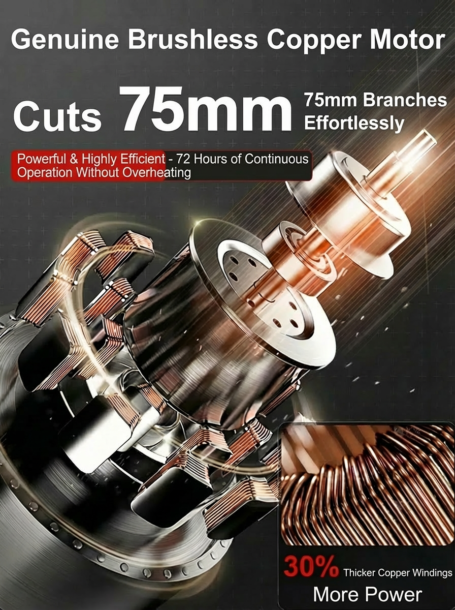 ✨【Cuts 3-Inch Branches in 1 Second】Pro German Electric Pruner, with a Razor-Sharp SK5 Blade & a Battery That Lasts for 500 Trees✨