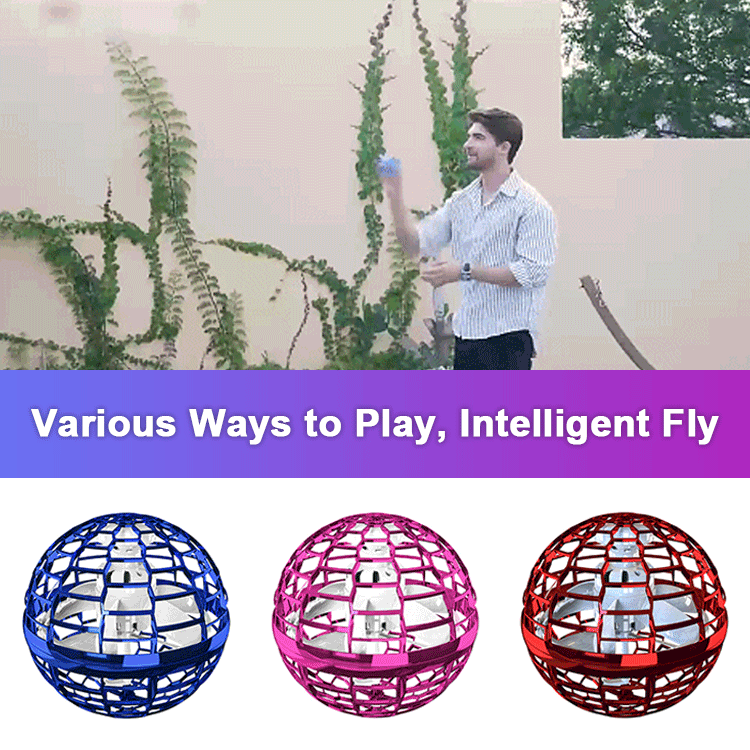 ✨Flying Orb Ball,🛸  Hand Controlled Boomerang Drone with LED Lights - Safe Indoor UFO Toy for Kids, Boys & Girls