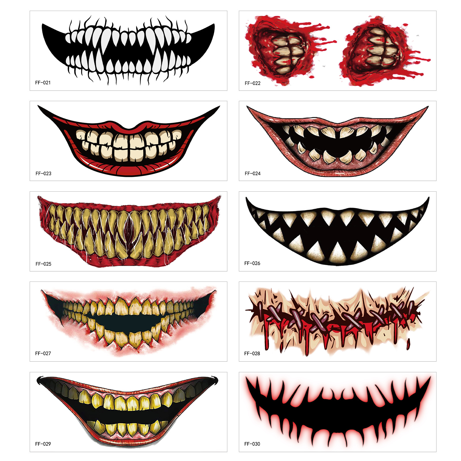 Hilarious & Spooky Waterproof Halloween Face Tattoos