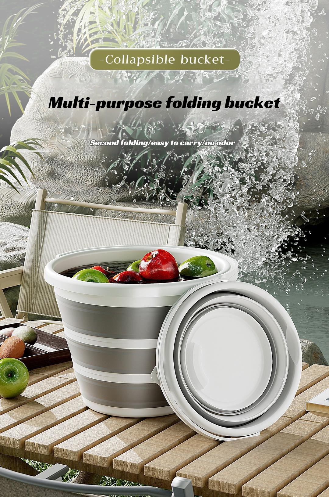 Quasi 10L folding bucket two-color design