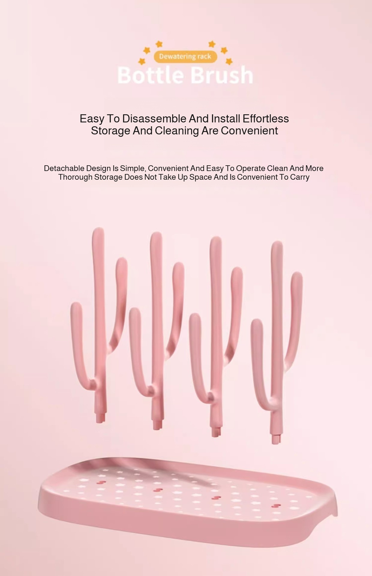 Non-slip baby bottle drainer base for stability