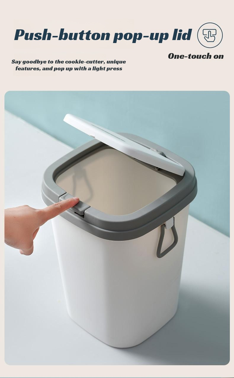 Living room waste bin with lid