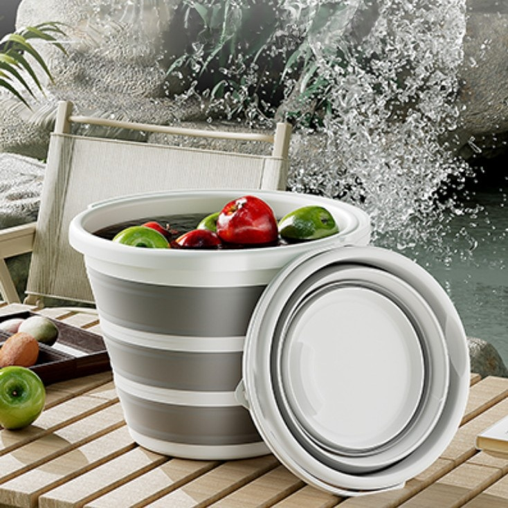 Quasi 10 liter folding bucket two-color folding bucket plastic folding bucket foldable and convenien