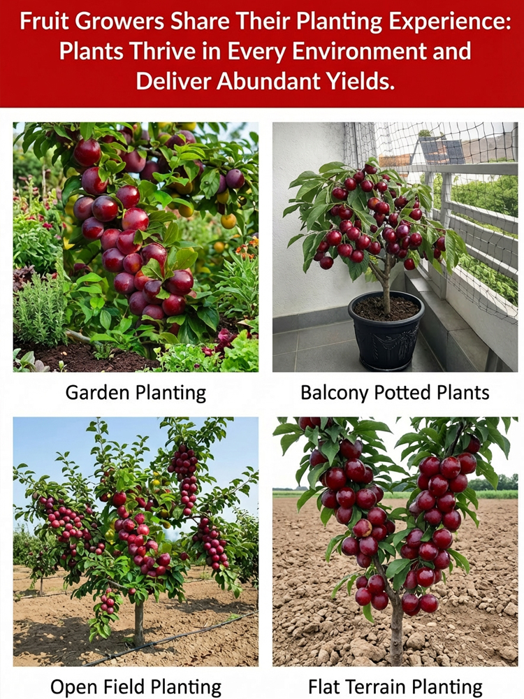 🍒 <Harvest in Just 60 Days> Giant Red-Flesh Cherry-Plum Hybrid—30% Sugar & Grows like a Wildflower! 🍒