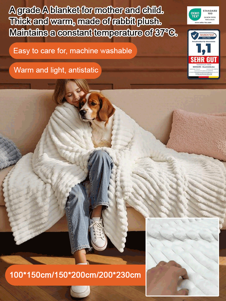 🔥 German #1 Rated 37°C Smart-Heat Blanket! Grade-A Baby-Safe Luxury Rabbit Velvet. 50% OFF Limited Launch! 🇩🇪🛒