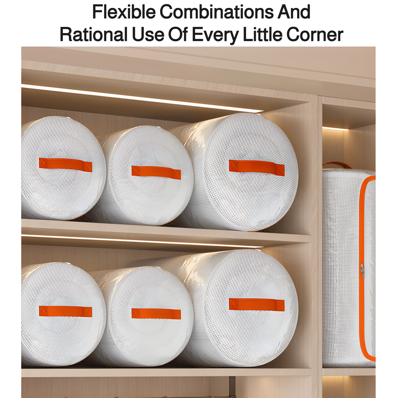 Large capacity cylindrical storage bag for bedding