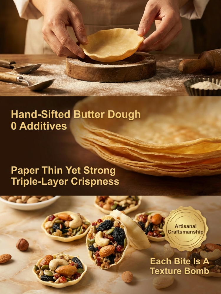 🔥 【100% Handmade Freshly Baked】Better than Pizza & Tarts! Premium Organic Aussie Nuts in a Crunchy\"Boat Cup\" Tart. Zero Additives—All yours for the price ofa burger! 🍔✨