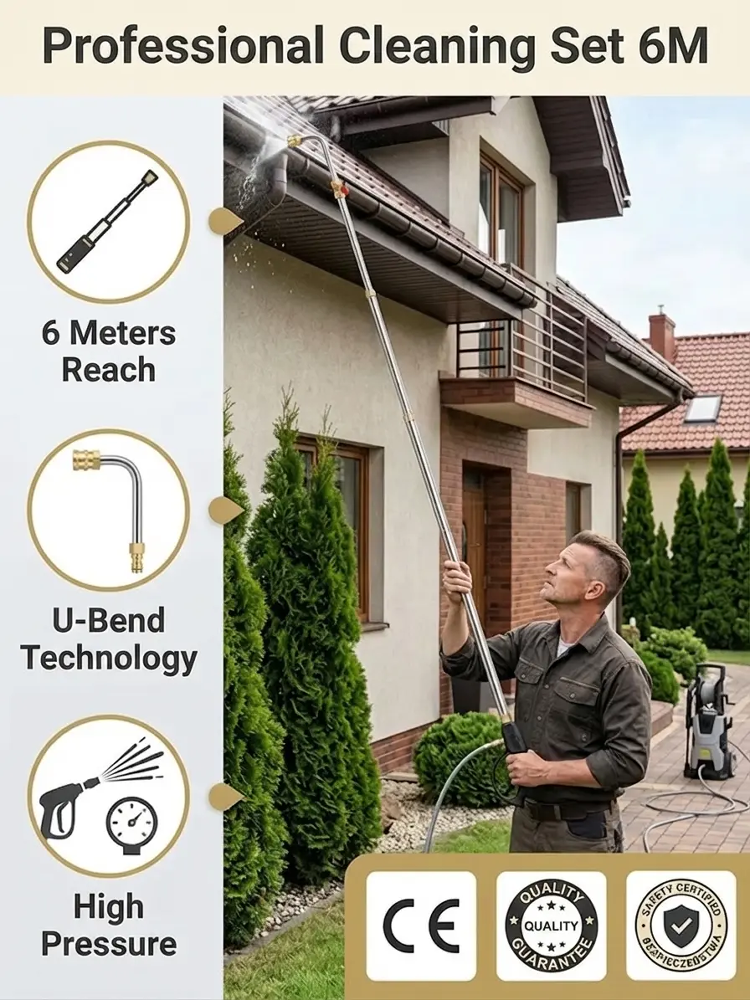 Stop Breaking Your Back! 🛑 Professional High-Pressure Stainless Steel Cleaning Kit — all for the price of asingle burger! 🍔✨ Clean everything without ever bending over! 🧼🙌