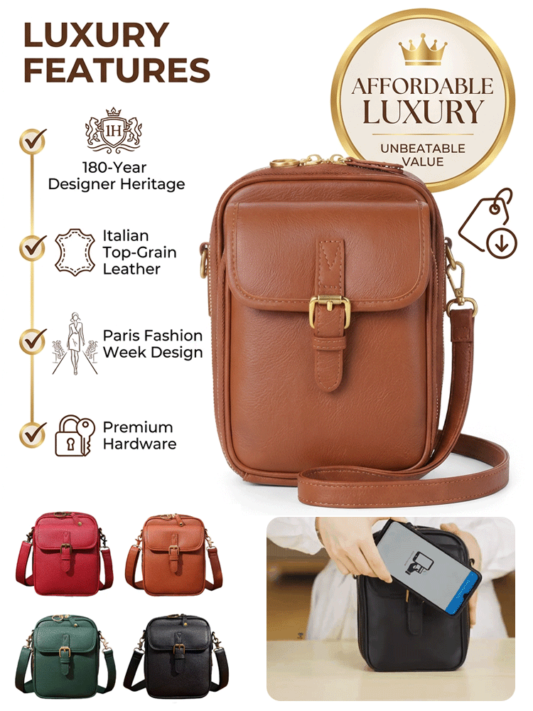 ✨ 【Milan Chic】Get the Paris Fashion A-List Look! ⭐ Premium Cowhide Vintage Messenger Bag — Yours for the price ofa meal!