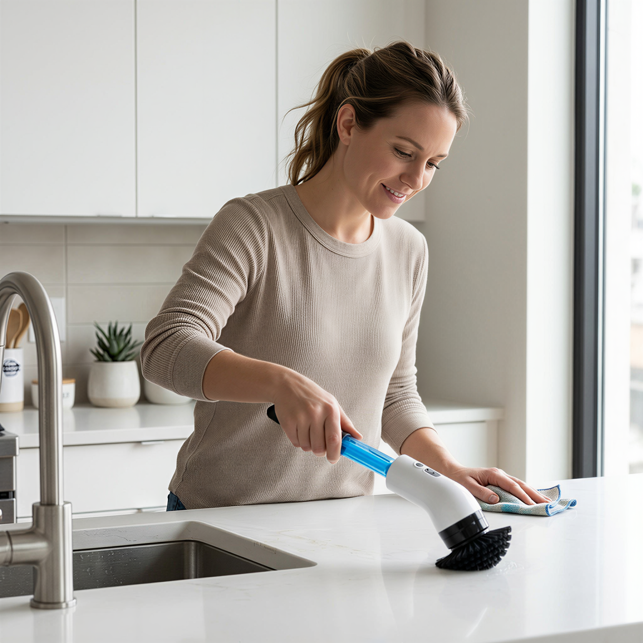 Multifunctional rechargeable bathroom electric liquid cleaning brush automatic rotation liquid clean