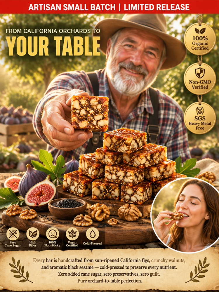 ✨ Made with Freshly Harvested Fruits of the Day! Premium California Fig, Walnut & Sesame Superfood Bites, handcrafted and naturally sweet! ✨
