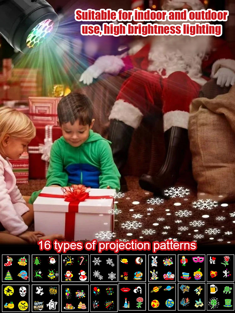 ✨ Christmas Projector Lights Indoor/Outdoor | Waterproof LED Holiday Show forHome, Parties & Yard with Rotating Santa & Snowflake Patterns 🎄