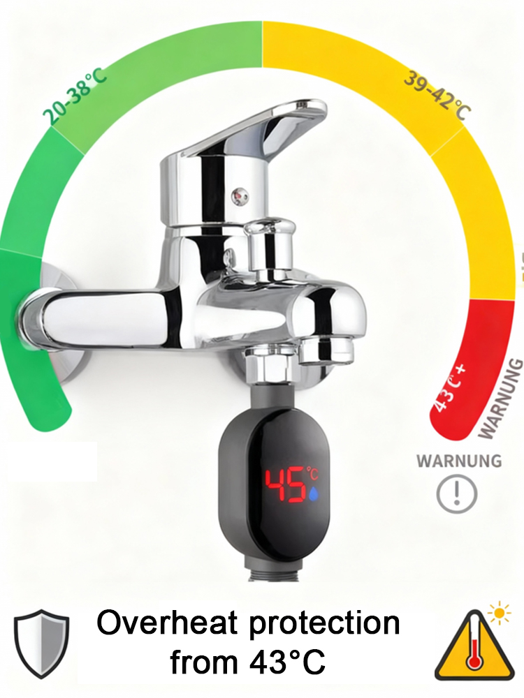 100% Accurate】Smart Digital Temp Display 🌡️. Instant 0.1s Readout, Safe for Elderly & Pets 👵🐾. Universal Fit for All Faucets & Showers! 🚿