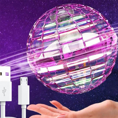 ✨Flying Orb Ball,🛸  Hand Controlled Boomerang Drone with LED Lights - Safe Indoor UFO Toy for Kids, Boys & Girls