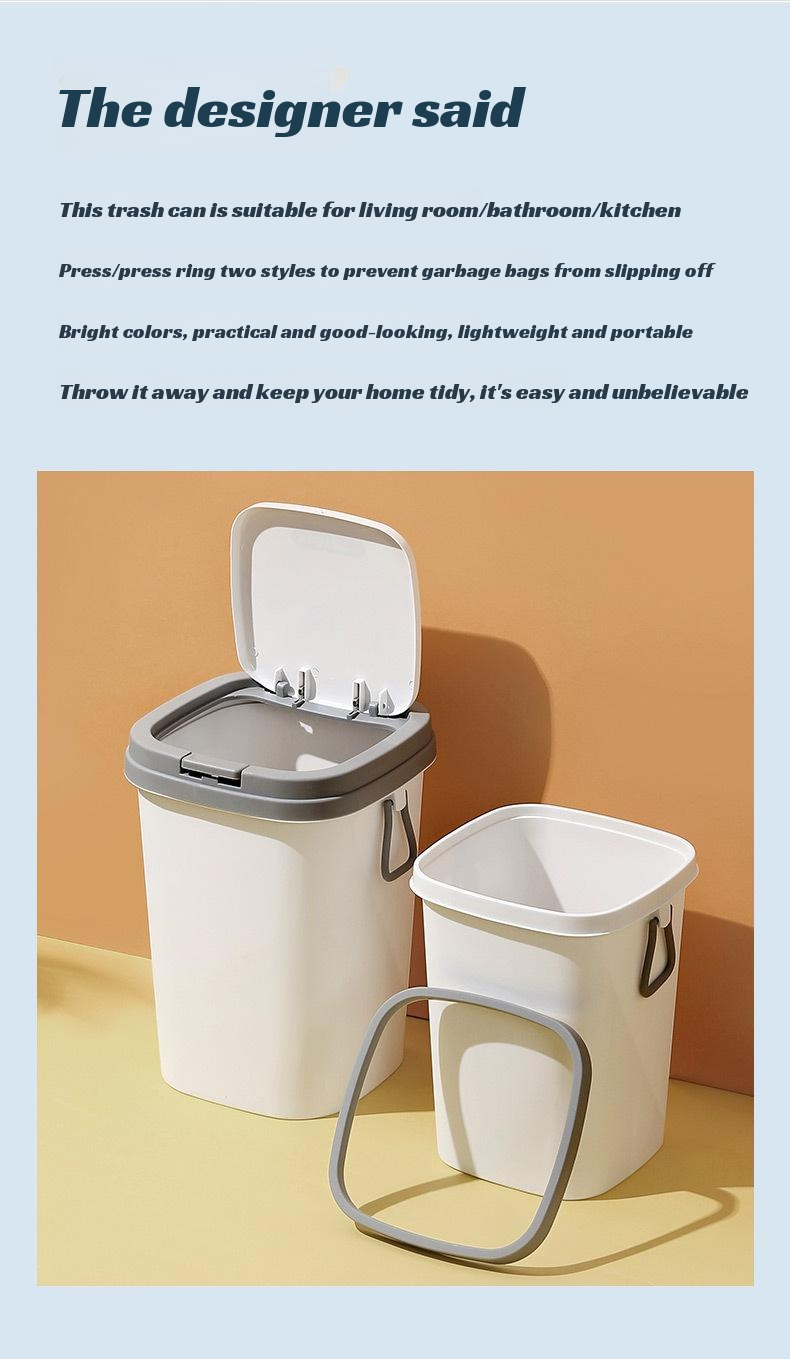 Modern household trash can with lid