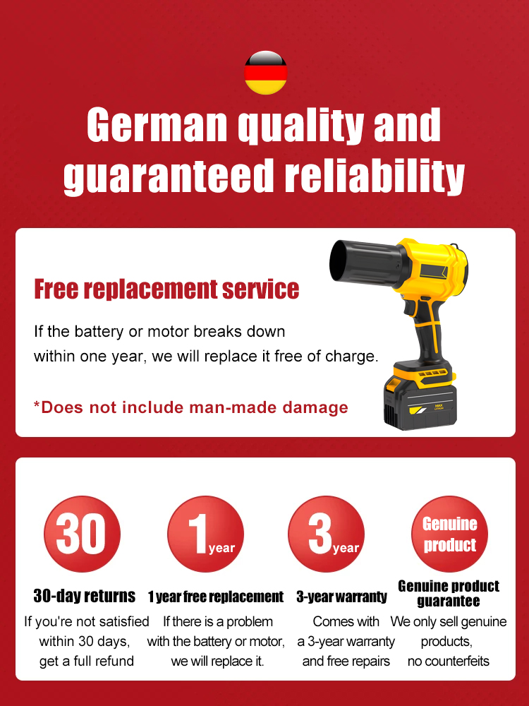 【German Craftsmanship 🇩🇪 & 10-Year Warranty 🛡️】Get this Industrial Brushless Electric Blower for the price of a meal! 🍔