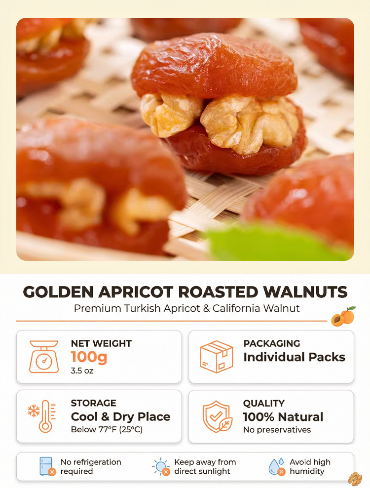 🌟 [Nature's Candy] Turkish Golden Apricots Stuffed with Roasted Walnuts for Heart Health - LIMITED 2 MONTH HARVEST