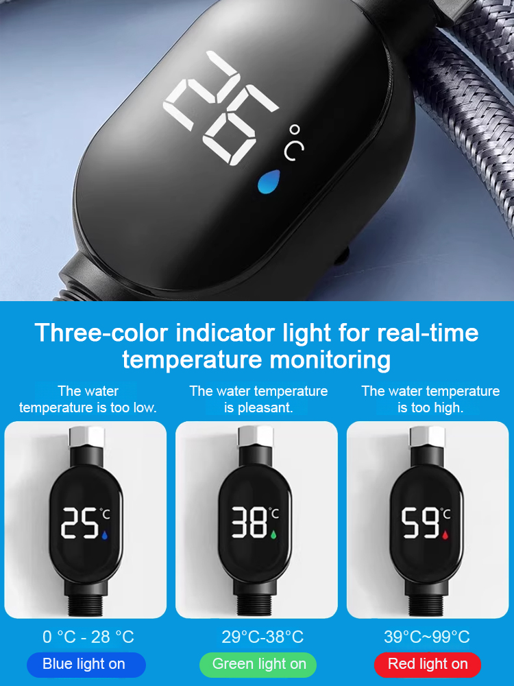100% Accurate】Smart Digital Temp Display 🌡️. Instant 0.1s Readout, Safe for Elderly & Pets 👵🐾. Universal Fit for All Faucets & Showers! 🚿