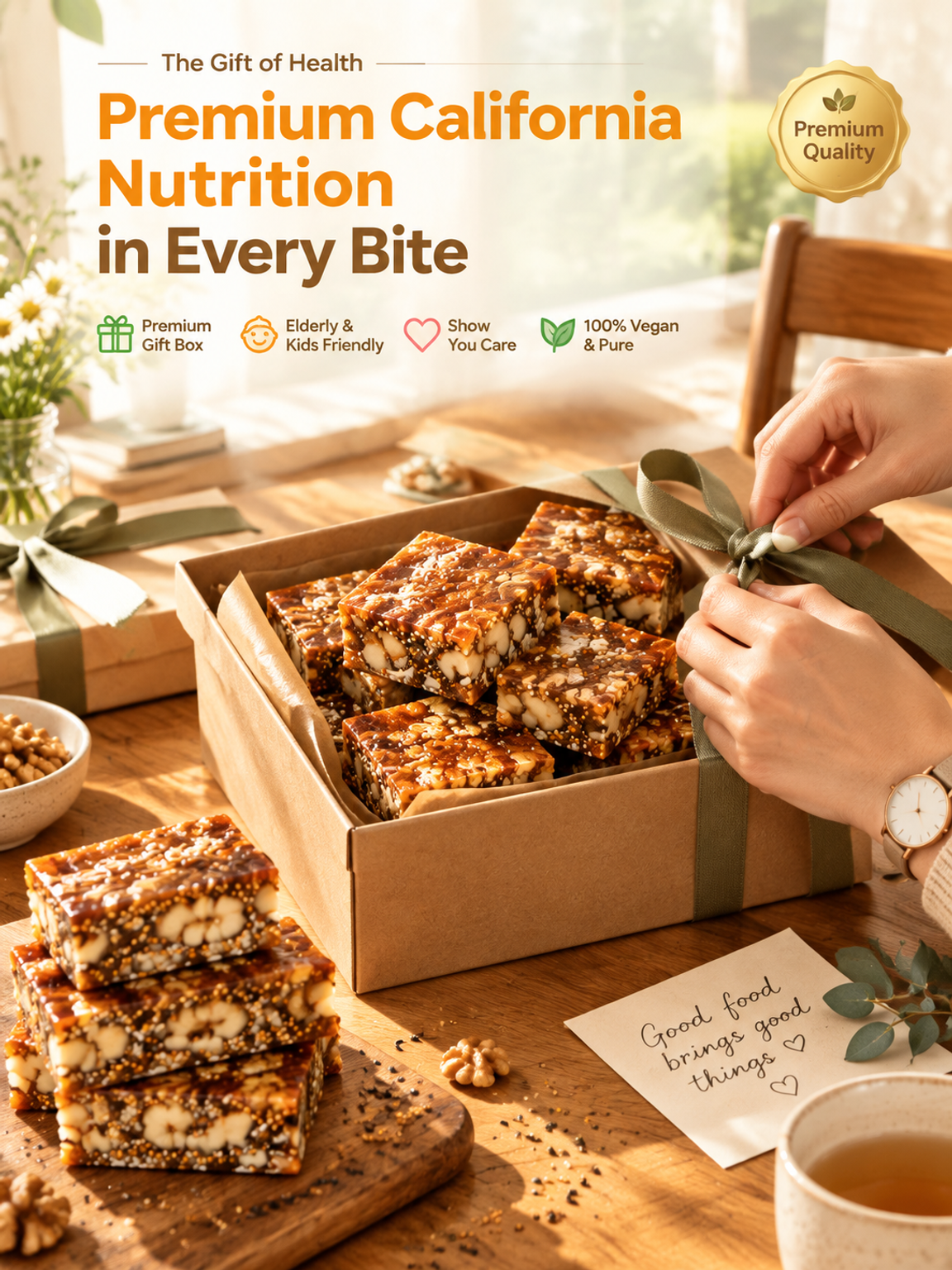 ✨ Made with Freshly Harvested Fruits of the Day! Premium California Fig, Walnut & Sesame Superfood Bites, handcrafted and naturally sweet! ✨