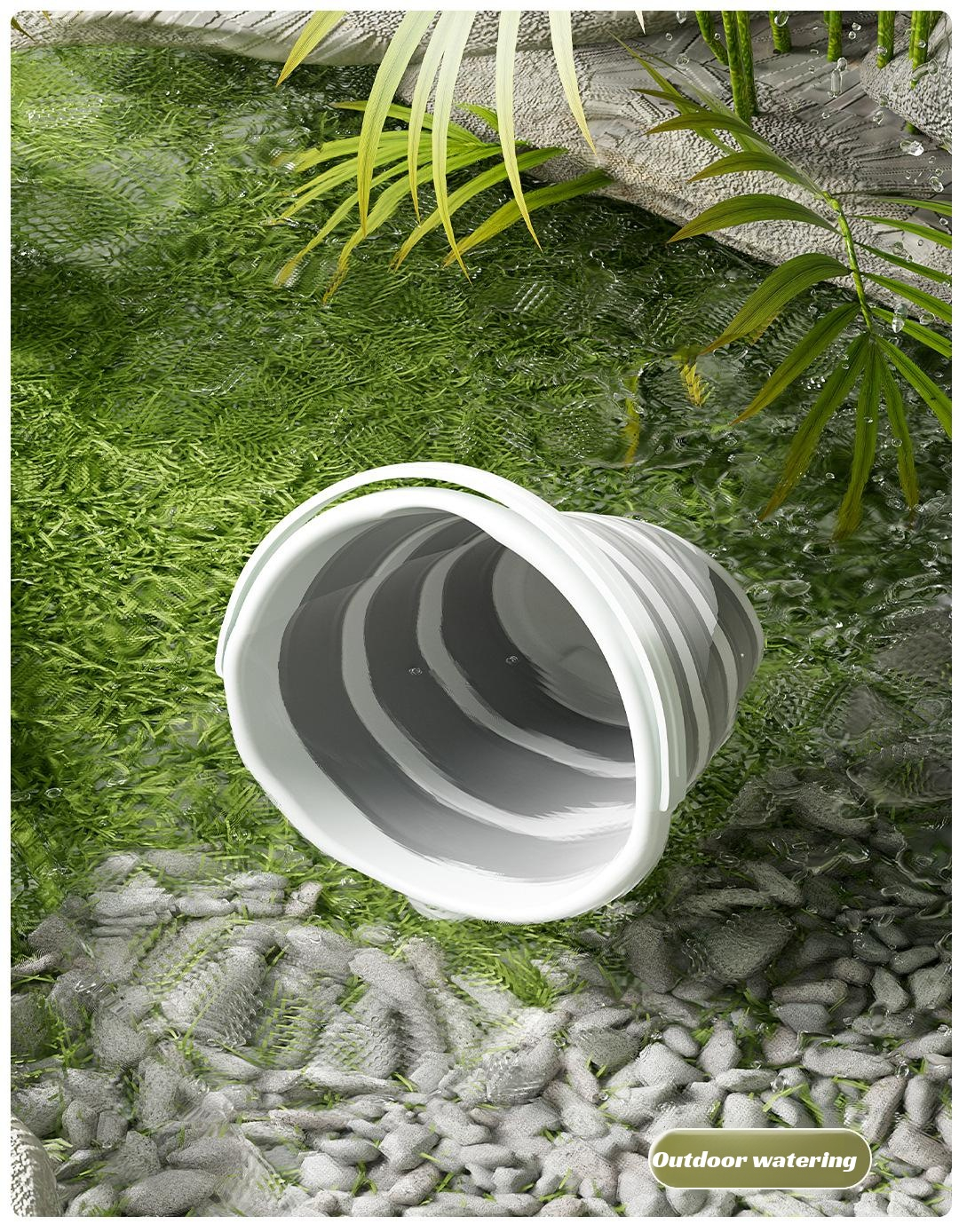 Lightweight and compact plastic folding bucket