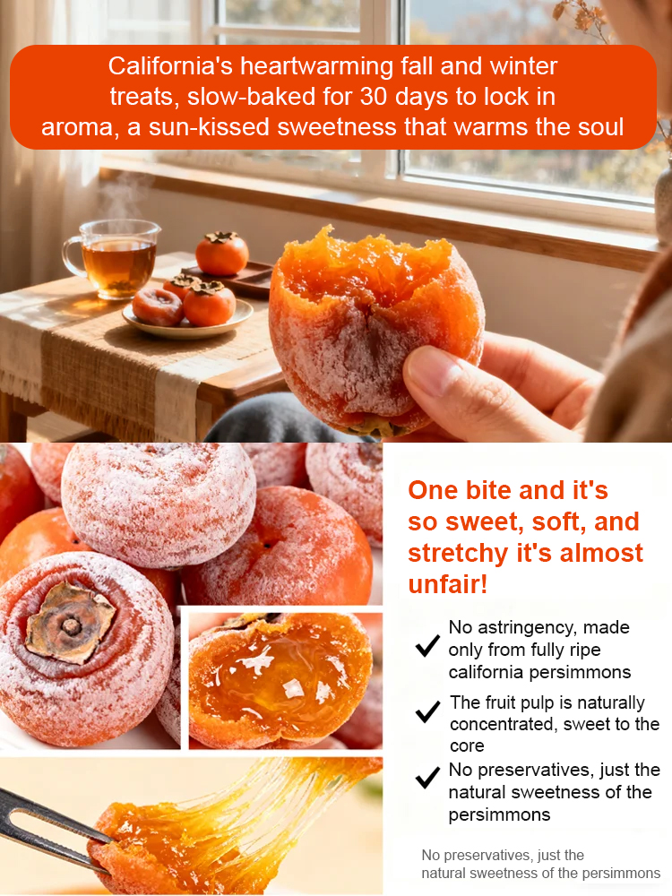 【✨Only available for 20 days a year! Don't miss it, or you'll have to wait another year!】 Frosted Molten Persimmon Cake❤️Full refund if it doesn't taste good