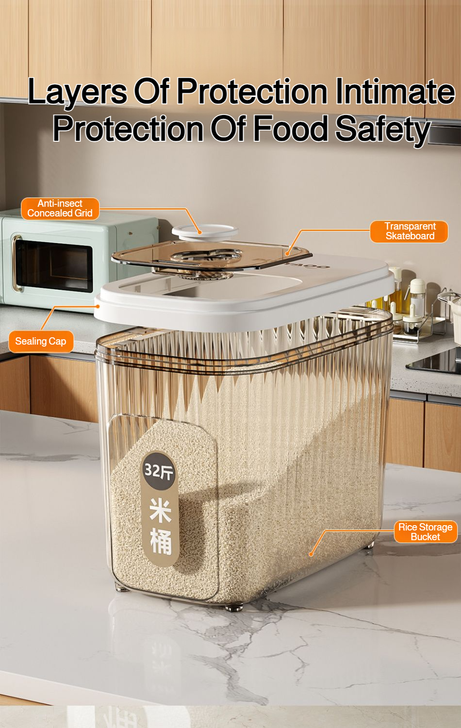 Grain storage bin with moisture-proof lid