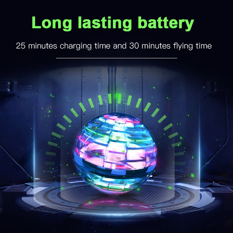 ✨Flying Orb Ball,🛸  Hand Controlled Boomerang Drone with LED Lights - Safe Indoor UFO Toy for Kids, Boys & Girls