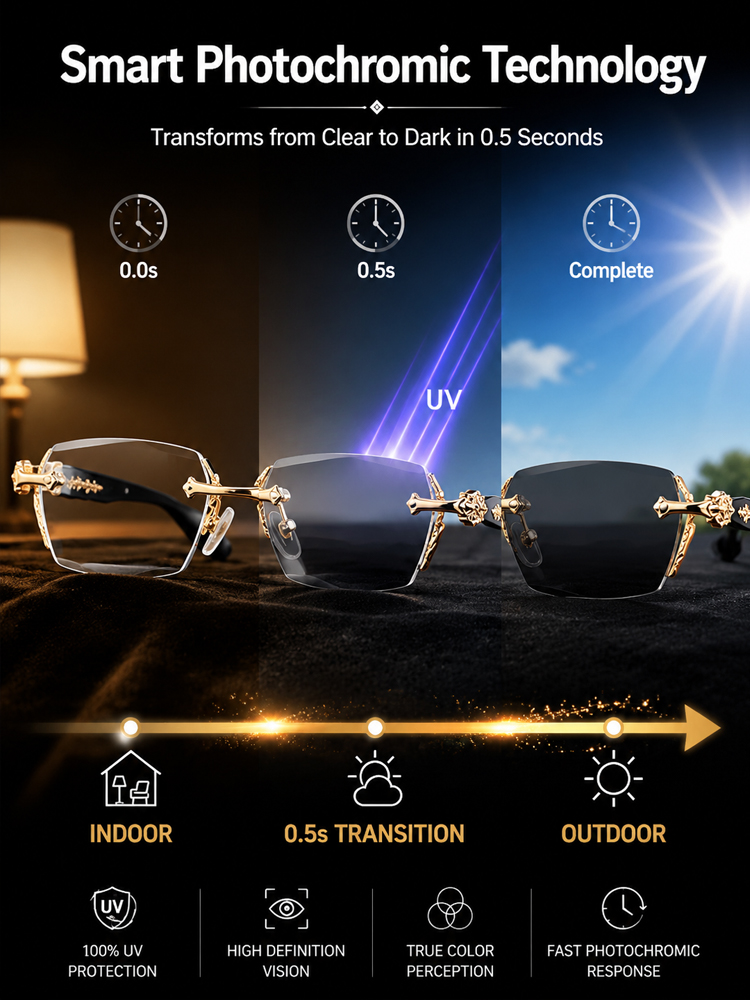☀️ Auto-Adjusting Smart Glasses | Medical Grade Titanium | 3s Transition Sunglasses | 30-Day Risk-Free Trial ☀️