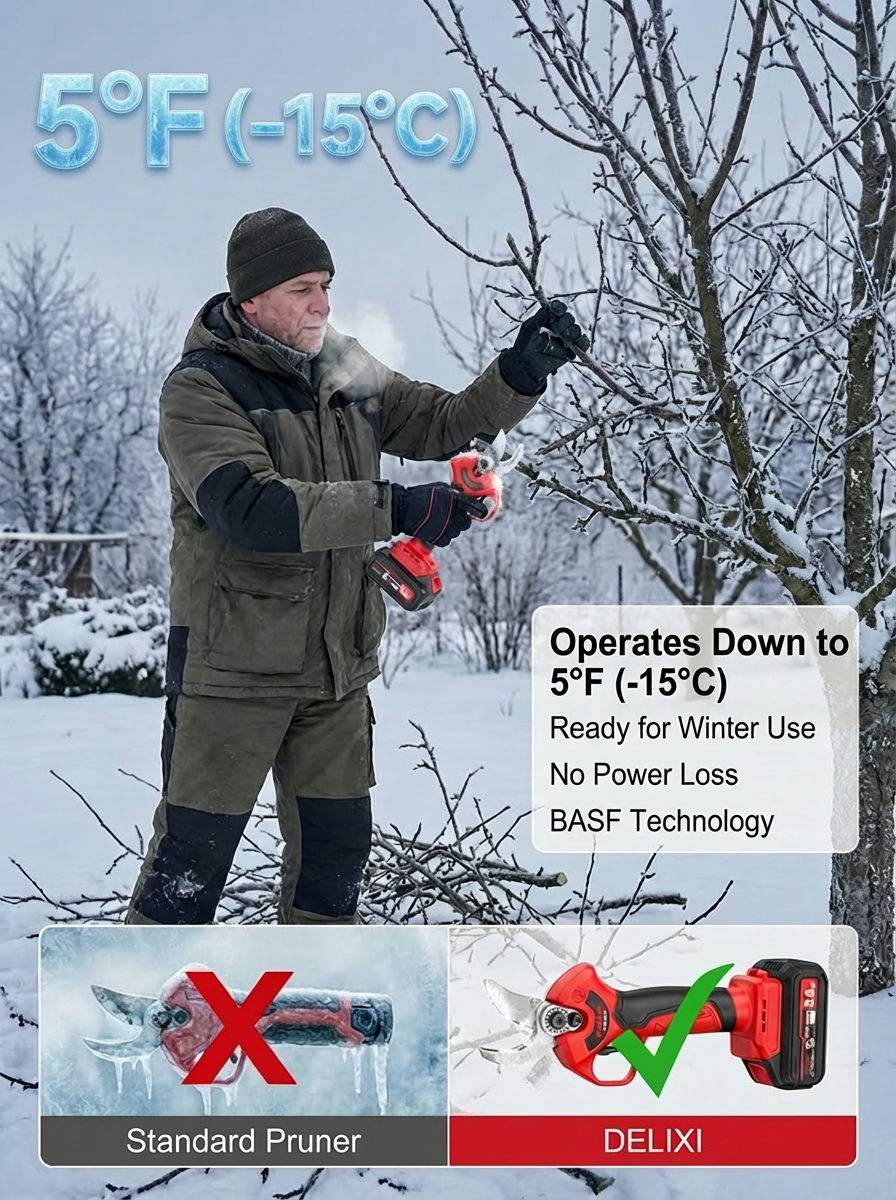 ✨【Cuts 3-Inch Branches in 1 Second】Pro German Electric Pruner, with a Razor-Sharp SK5 Blade & a Battery That Lasts for 500 Trees✨