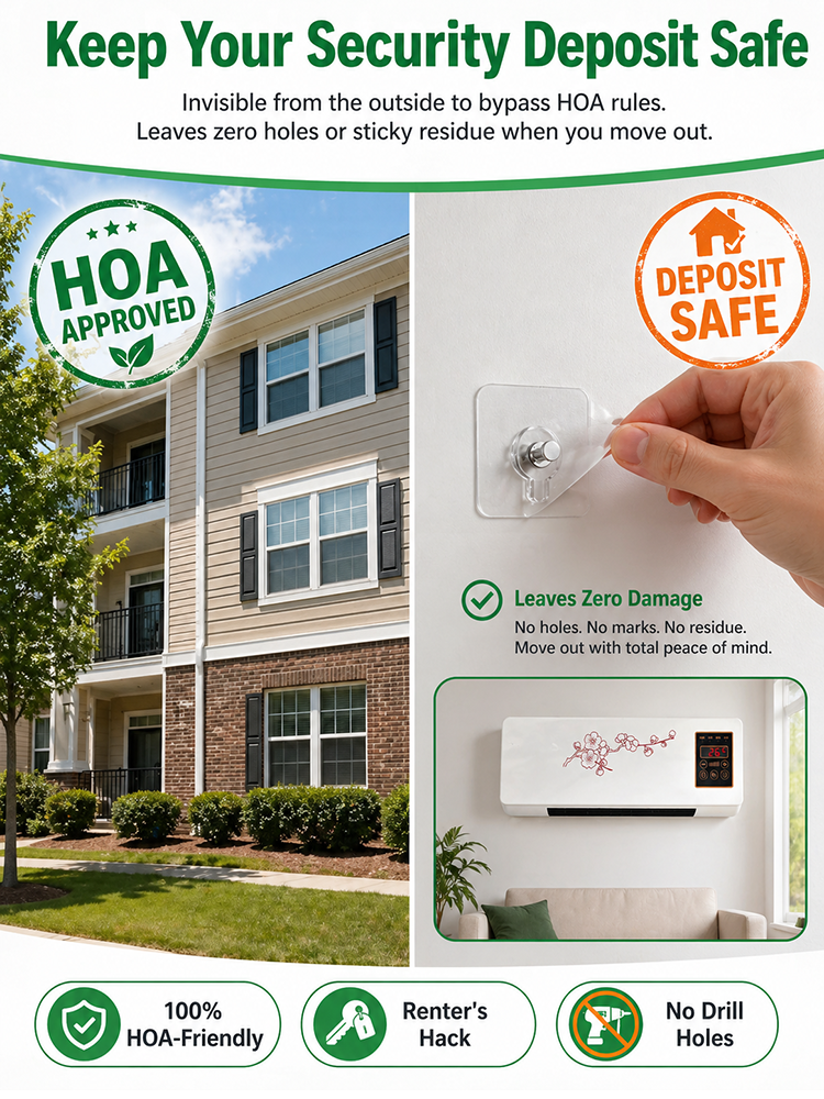 German No-Install Wall AC:Plug & Play Cooling & Heating. No-Drill. 10-Year Warranty