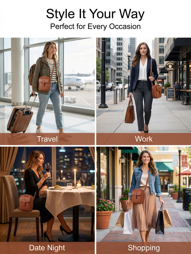 ✨ 【Milan Chic】Get the Paris Fashion A-List Look! ⭐ Premium Cowhide Vintage Messenger Bag — Yours for the price ofa meal!