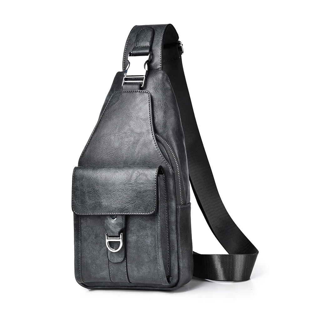 ✨ As Seen at Milan Fashion Week | Unisex Crossbody Sling Bag - 🇮🇹 Genuine Leather, Water-Resistant & Anti-Theft Chest Pack for Travel, Hiking & Daily Use