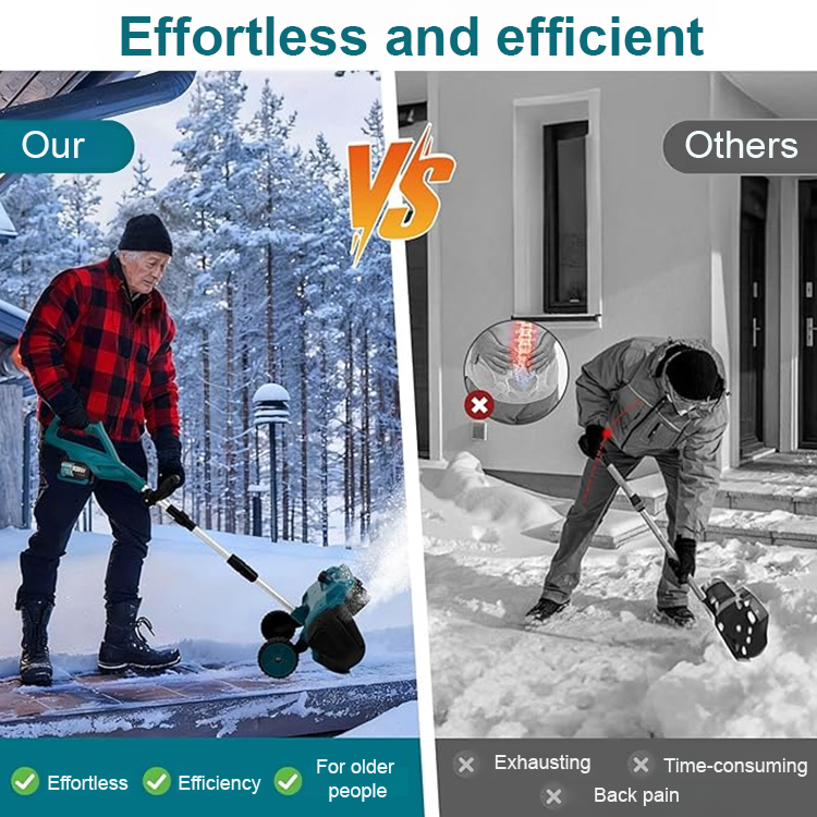 Save Your Back: 🌨️💪 4lb Ultra-Light 20V Cordless Snow Shovel Clears Driveways in Minutes ❄️