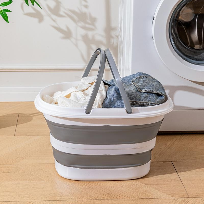 Quasi 10 liter folding bucket two-color folding bucket plastic folding bucket foldable and convenien