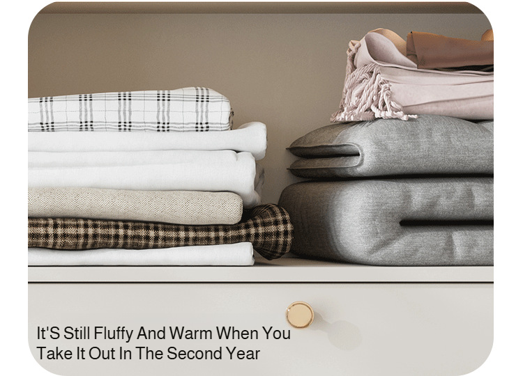 Space-saving compressible quilt storage solution