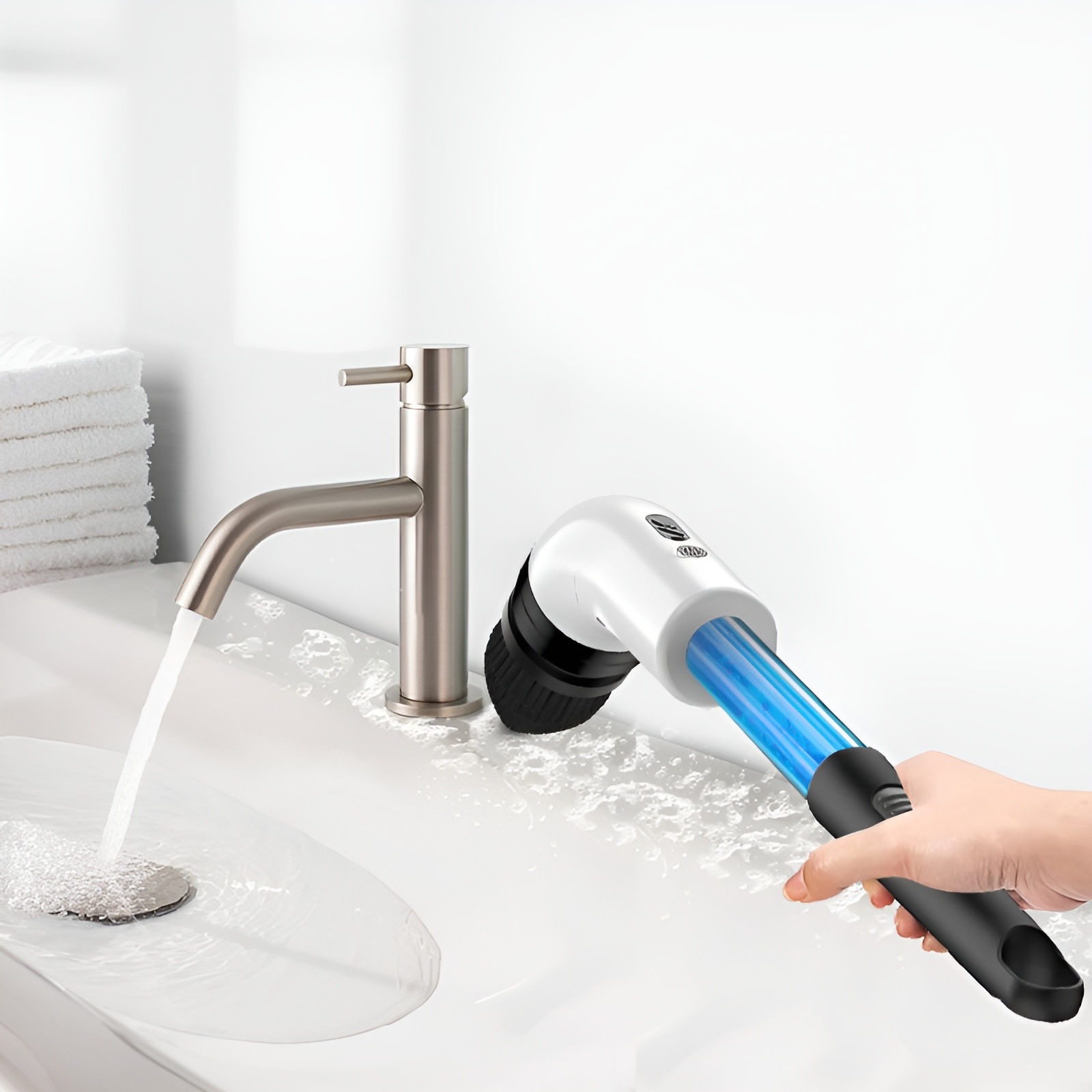 Multifunctional rechargeable bathroom electric liquid cleaning brush automatic rotation liquid clean