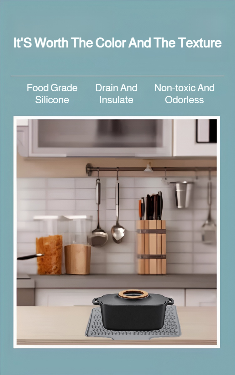 Thermal insulation water filter drying mat for kitchen use