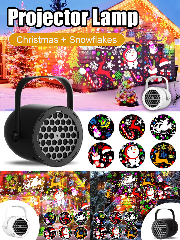 ✨ Christmas Projector Lights Indoor/Outdoor | Waterproof LED Holiday Show forHome, Parties & Yard with Rotating Santa & Snowflake Patterns 🎄