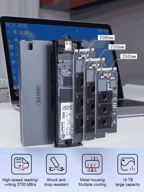 💾 16TB Portable External SSD ⚡️ Blazing-Fast Solid State Drive for Photos & 4K Video | Compatible with Mac, PC, Laptop, Android