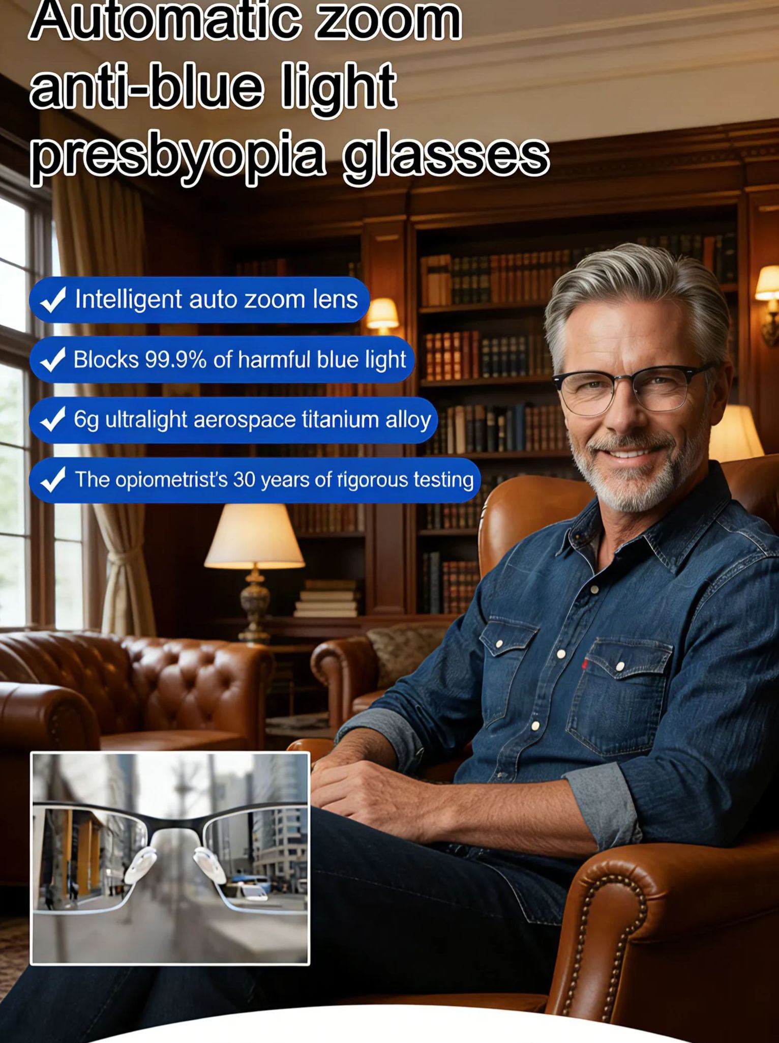 🌟For the price of a single meal 🍔, get high-tech auto-focus, blue light blocking reading glasses 🤓—no need to worry about compatibility! 👍