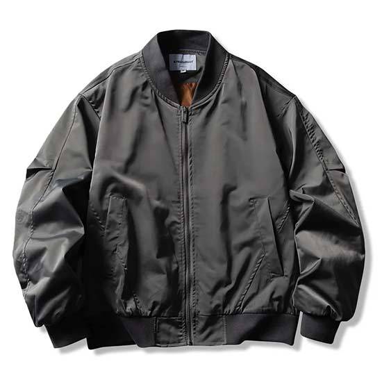 レトロなサテン光沢フライトジャケット-Rustaku