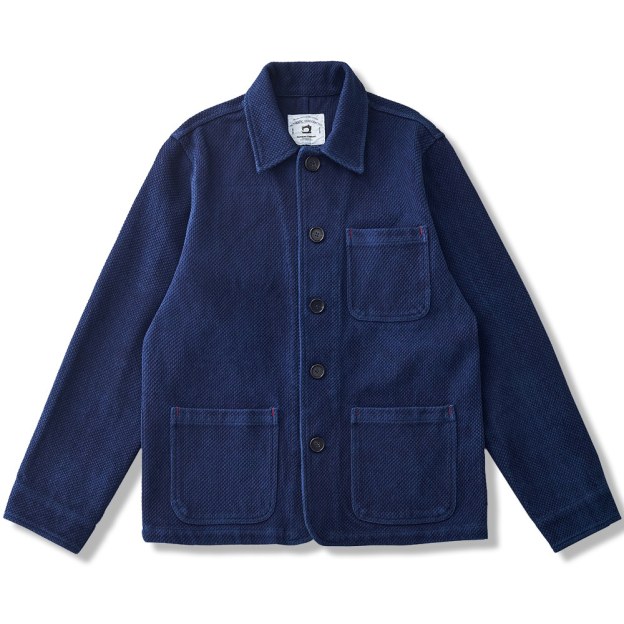 ヘビーウェイト 藍染刺し子生地 フレンチヴィンテージワークジャケット