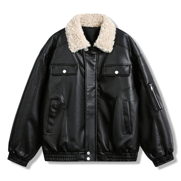 00s 襟レザー切替ダックジャケット　黒　S 中綿　ゆるだぼ　古着. 00s 襟レザー切替ダックジャケット 黒 S 中綿 ゆるだぼ 古着. 00s 襟