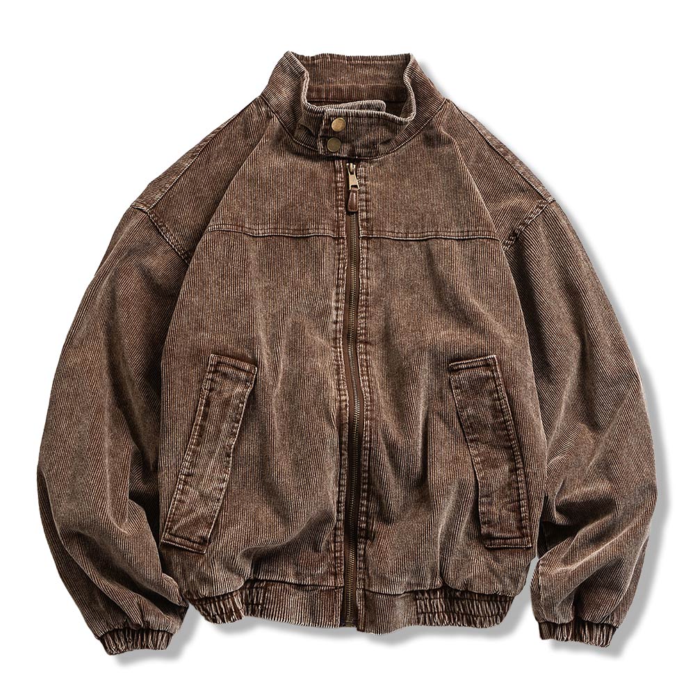 ヴィンテージ加工ウォッシュ コーデュロイ ハリントンジャケット – Rustaku