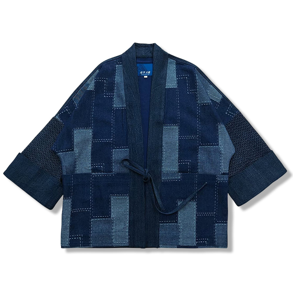 入手困難!!! 和楽　二重織刺子　半纏　高級藍染 ネイビー　Mサイズ 和楽二重織刺子半纏高級藍染 ネイビーMサイズ