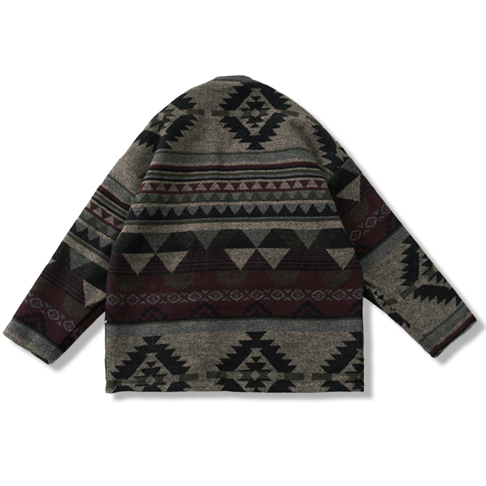 植物染め 和風レトロなリバーシブル仕様半纏-Rustaku